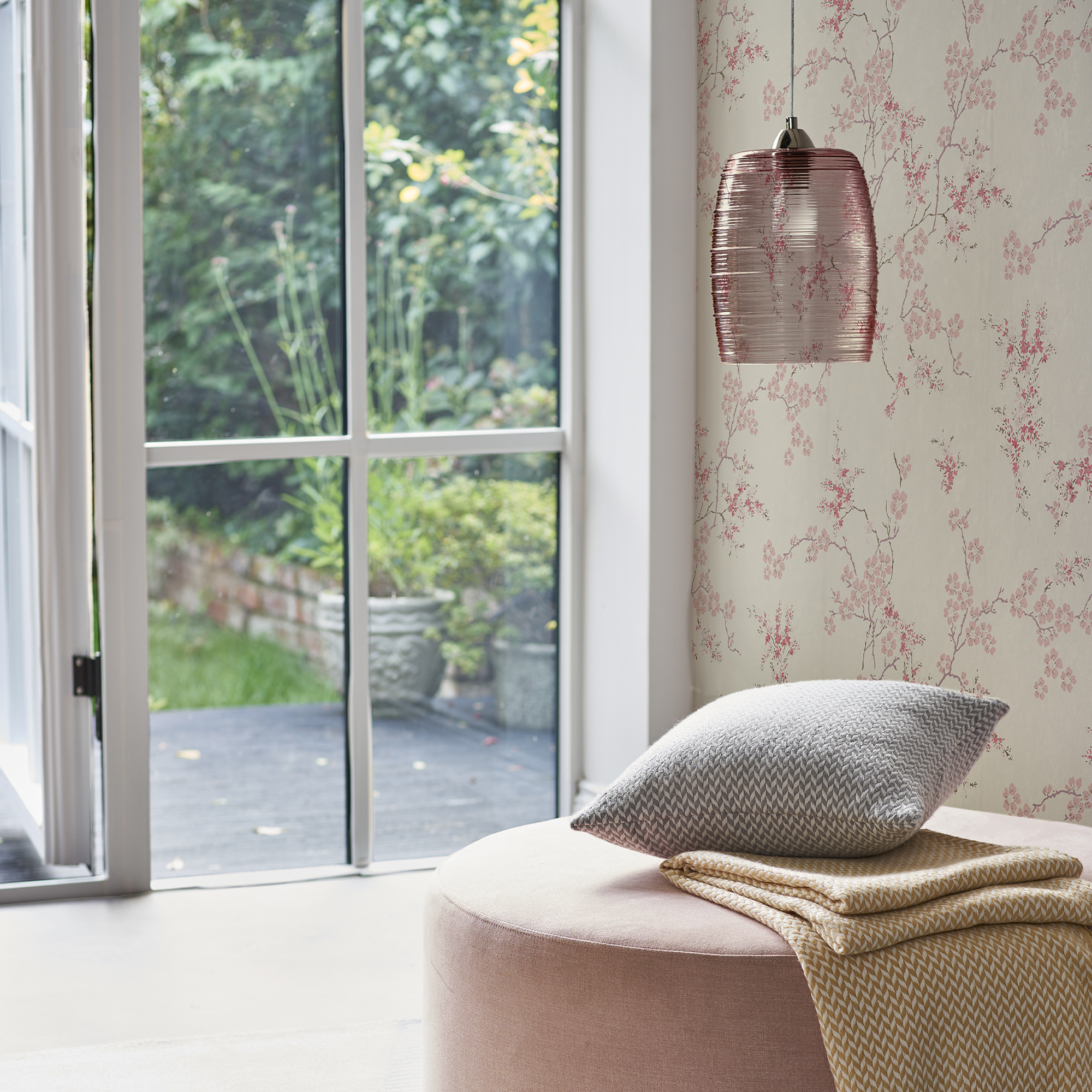 Oriental Blossom Wallpaper 113388 By Laura Ashley In Blush Pink